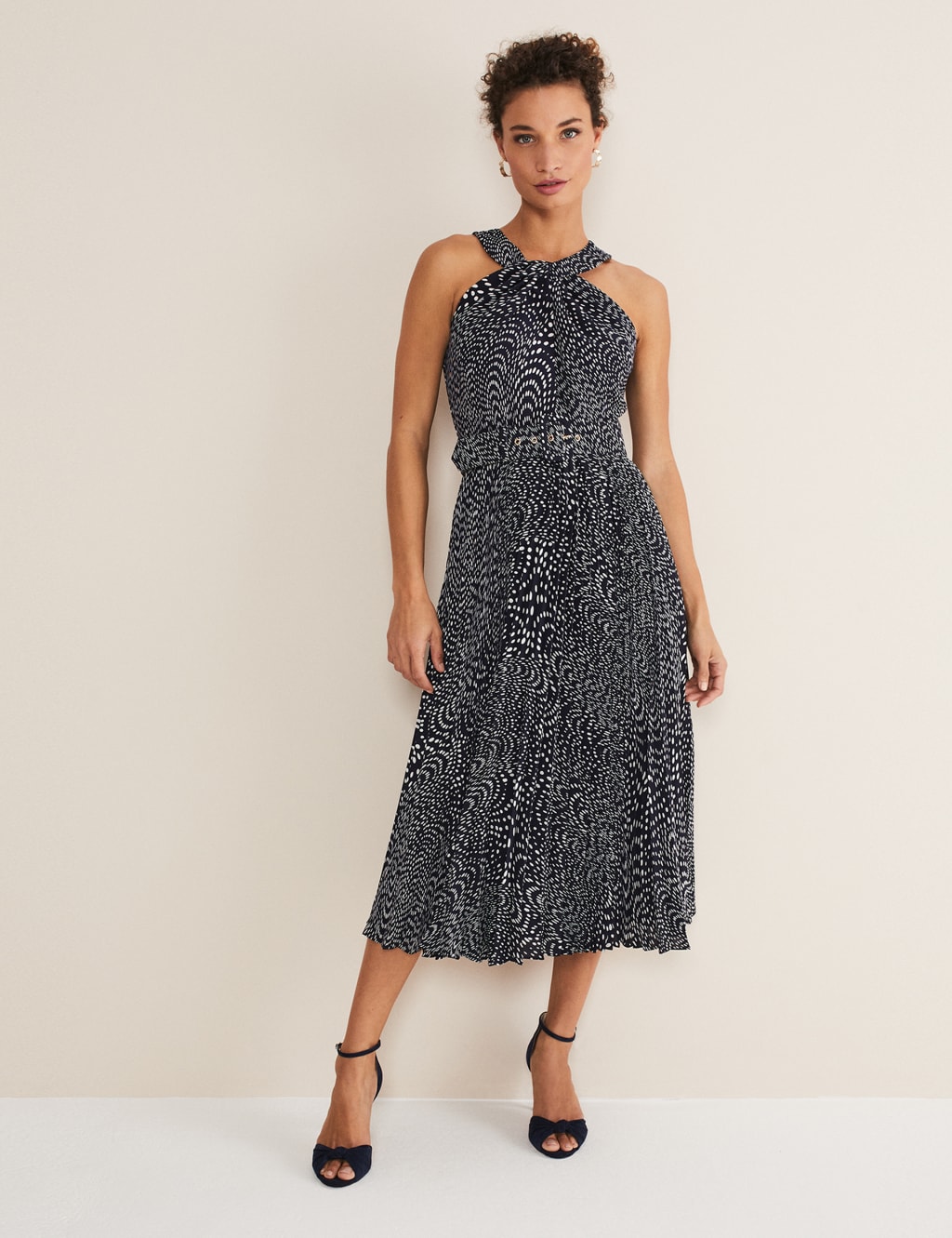 Phase eight navy and white dress hotsell