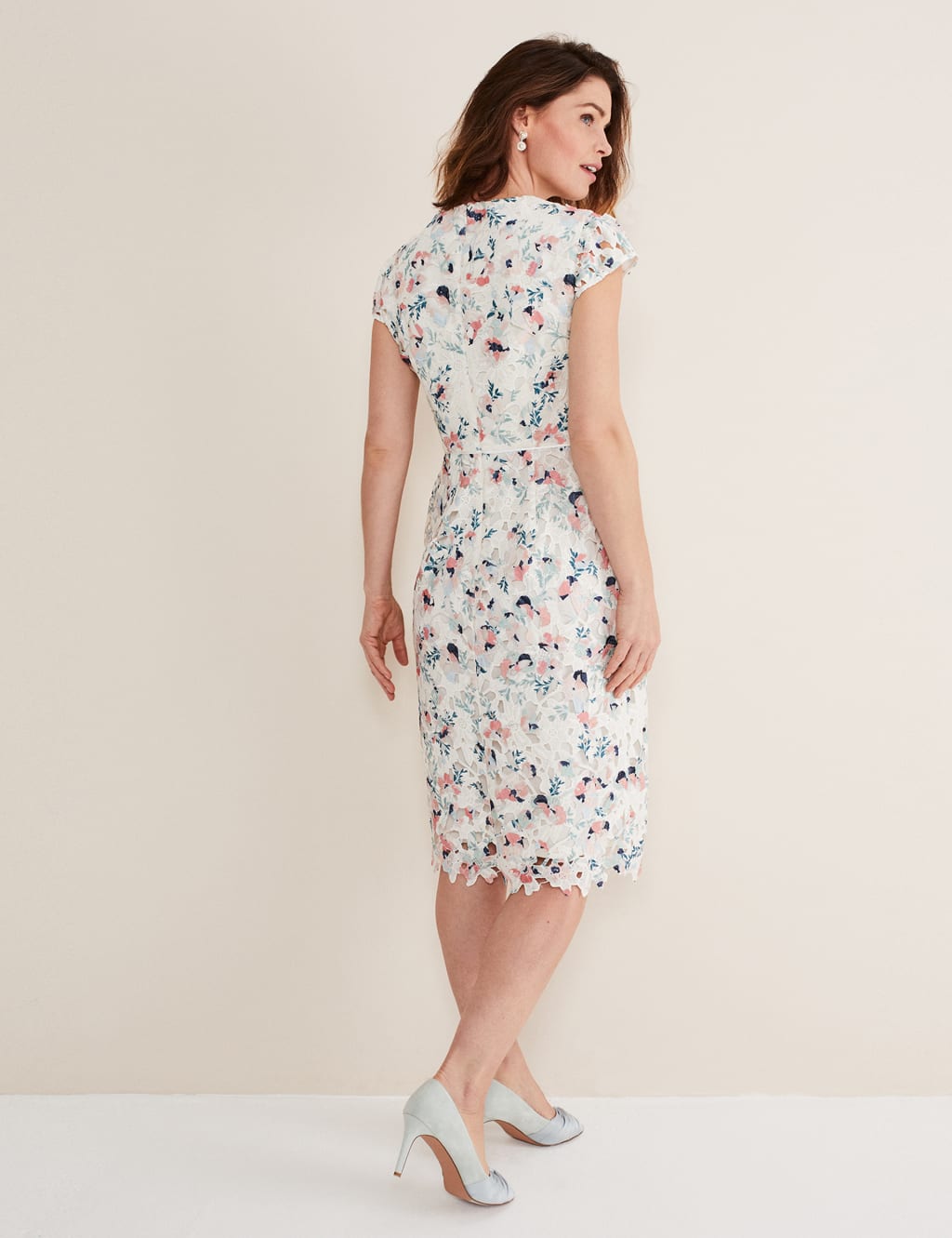 Floral Lace Knee Length Tea Dress image 4