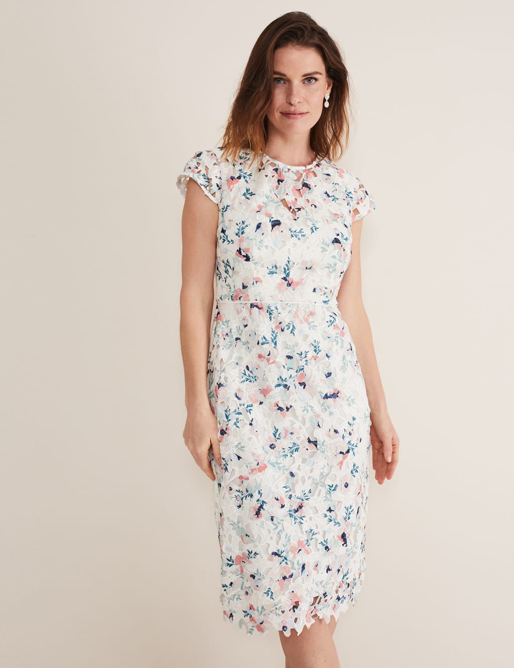 Floral Lace Knee Length Tea Dress image 5