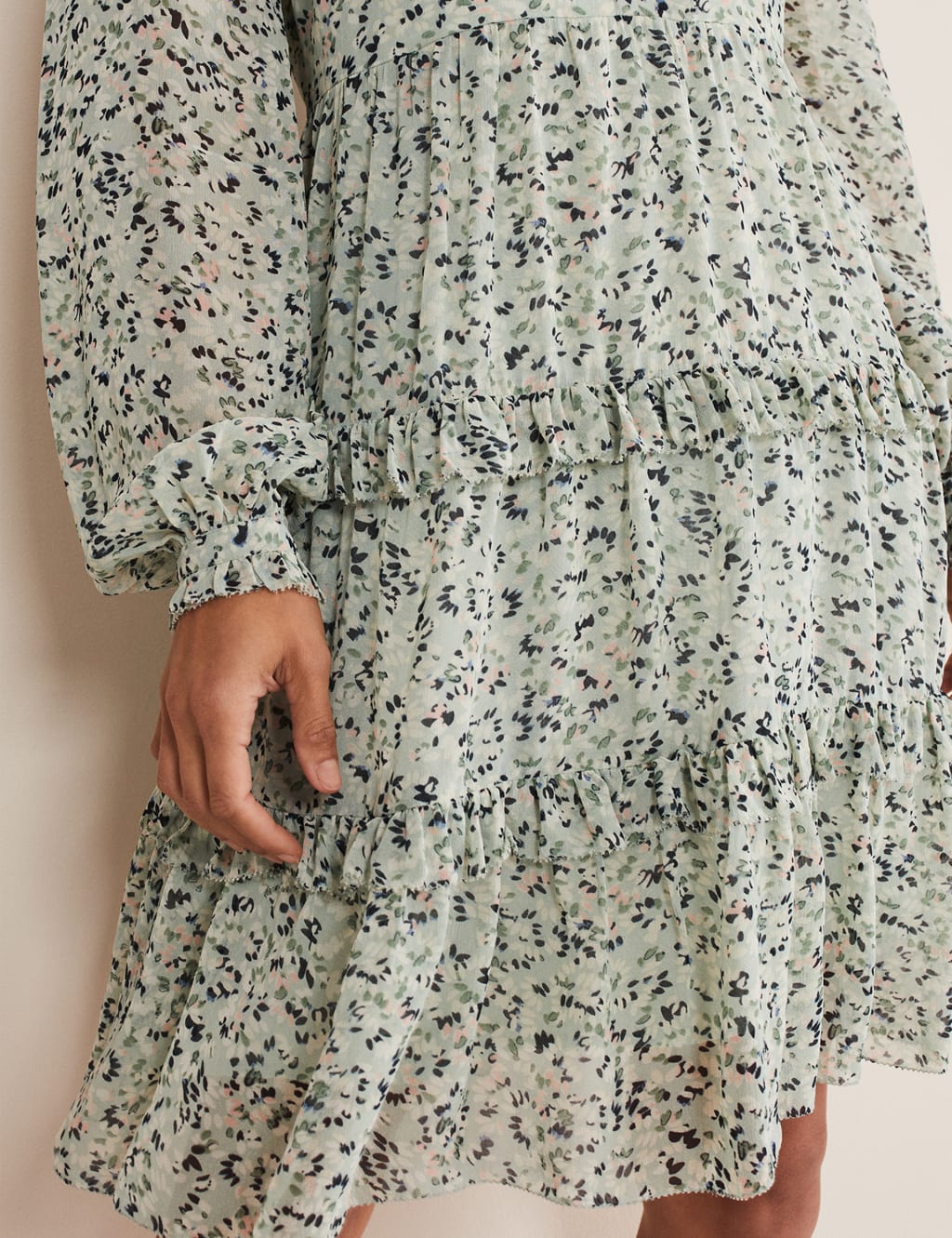 Ditsy Floral High Neck Mini Tea Dress image 3
