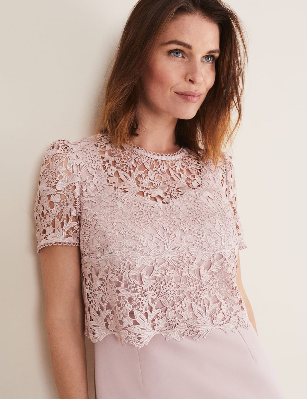 Lace Round Neck Knee Length Tea Dress image 6