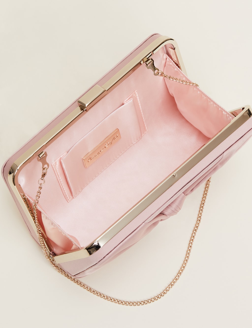 Satin Chain Strap Clutch Bag image 3