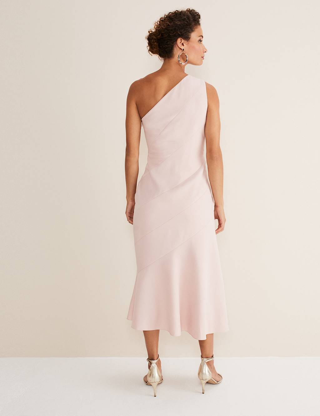 One Shoulder Midi Tea Dress image 4