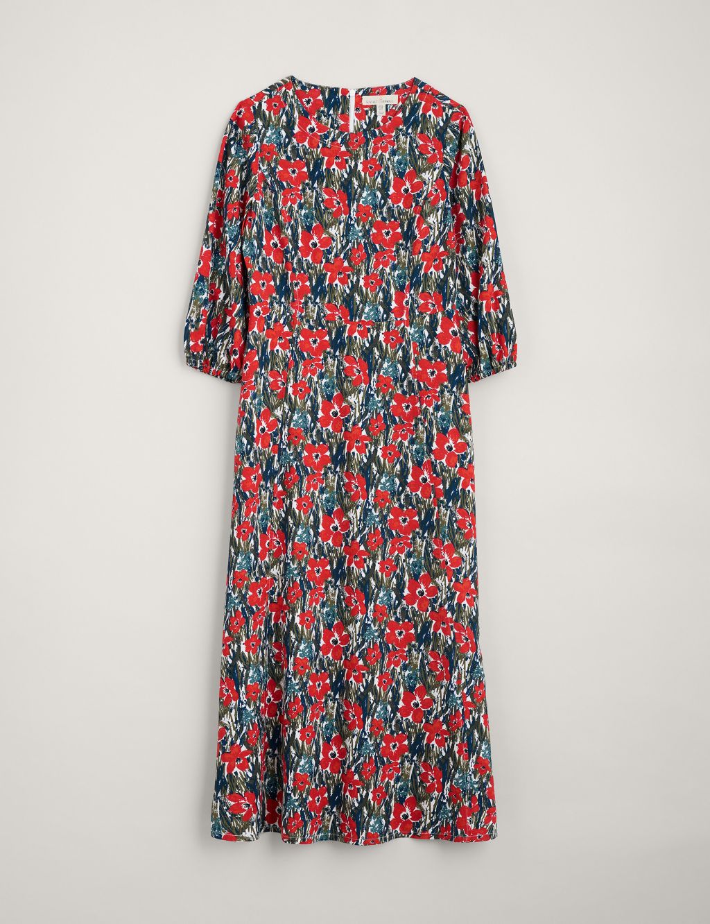 Floral Crew Neck Maxi Waisted Dress image 2