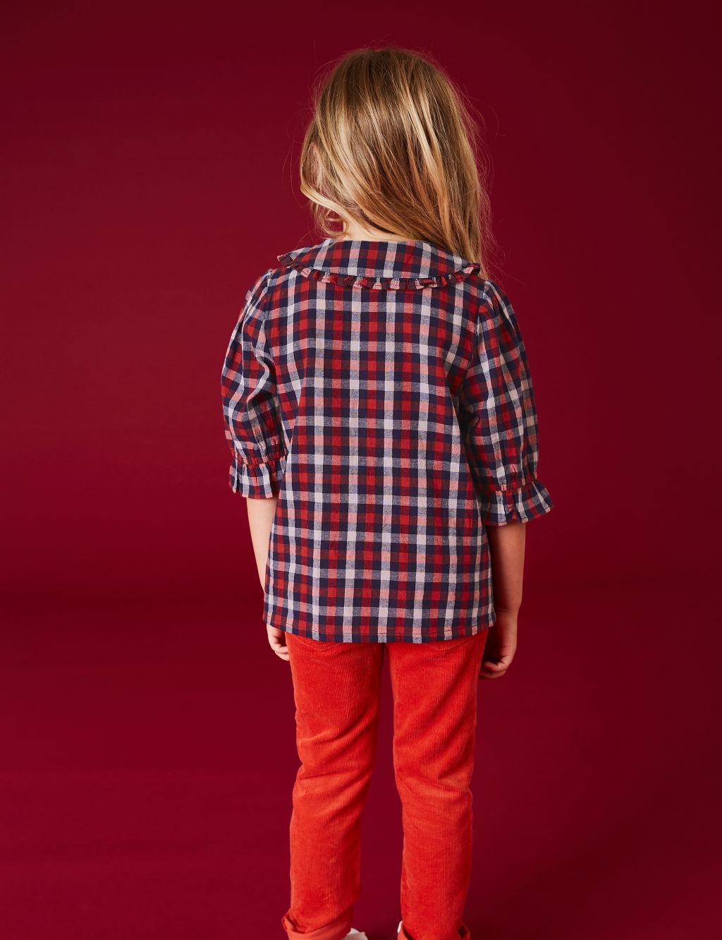 Pure Cotton Checked Blouse (3-10 Yrs) image 3