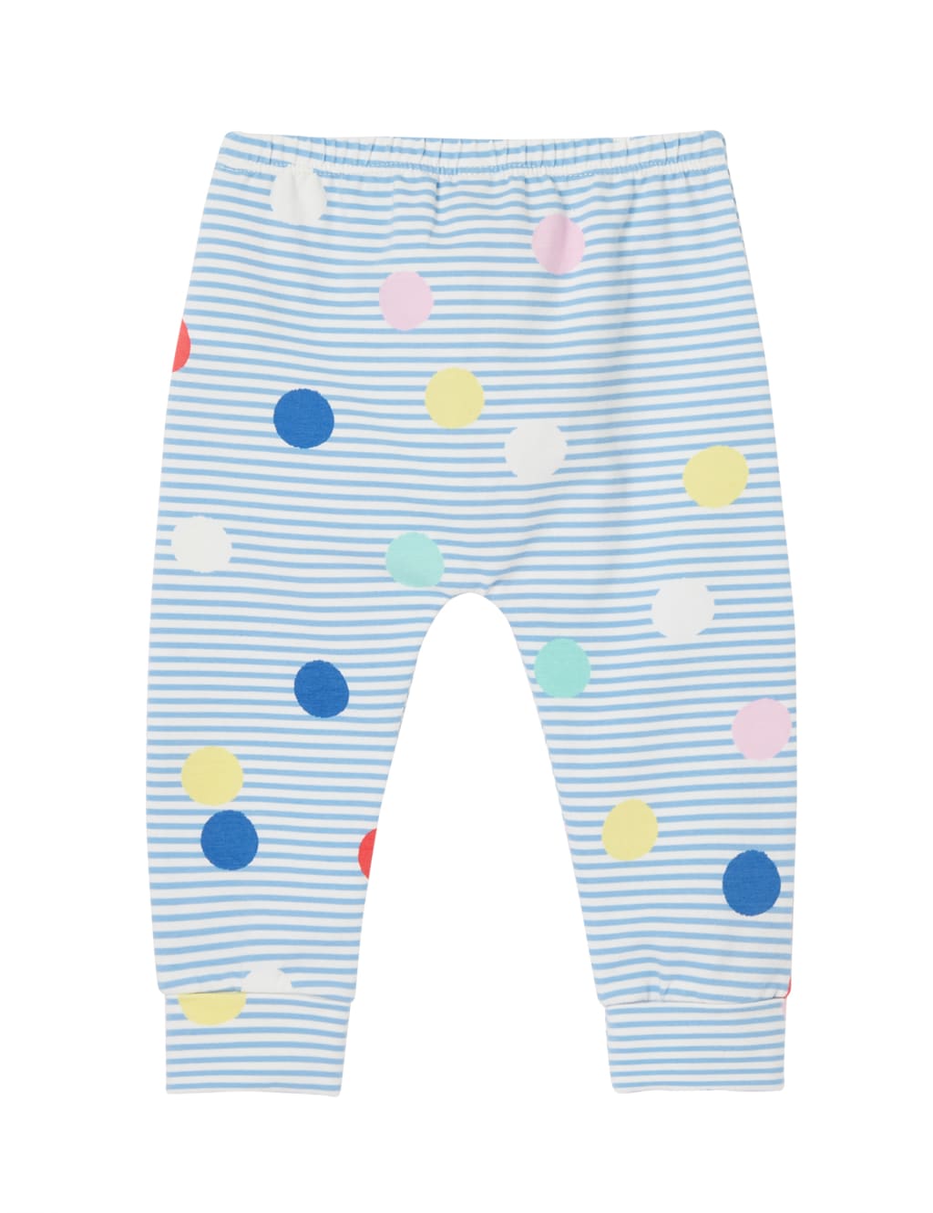 Pure Cotton Striped Spot Leggings (0-3 Yrs) image 4