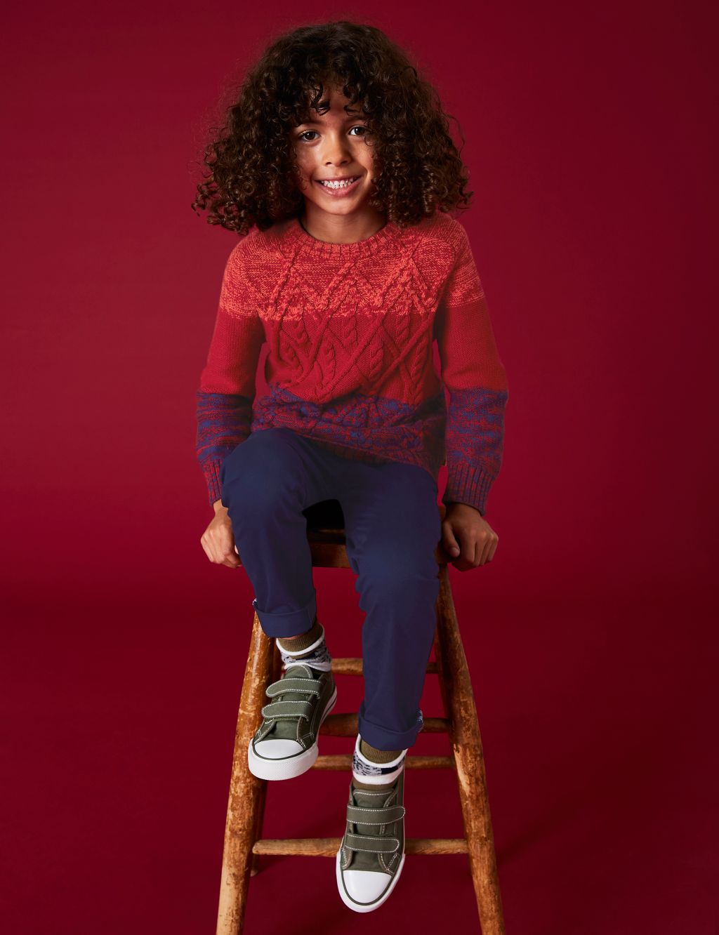 Cotton Rich Colour Block Knitted Jumper (3-10 Yrs) image 3