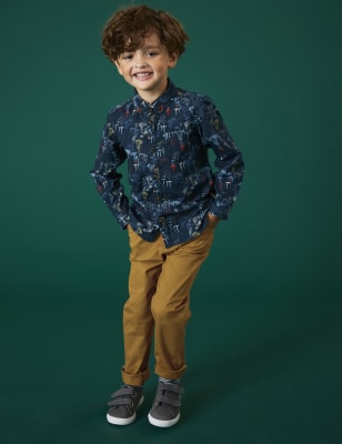 White Stuff Boys Cotton Rich Chinos (3-10 Yrs) - 3-4 Y - Brown, Brown