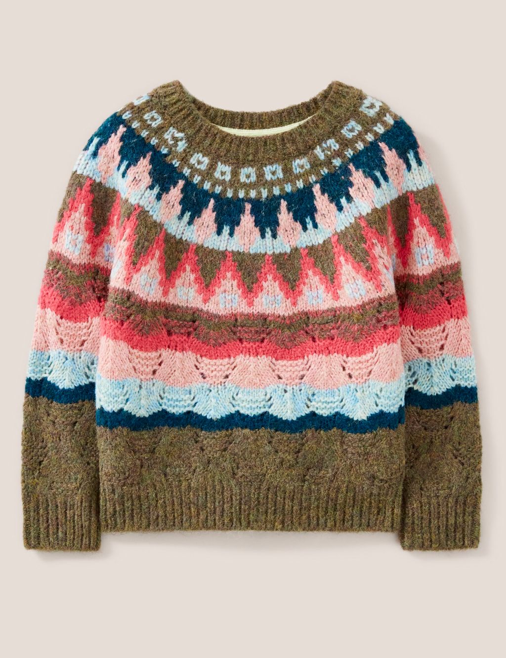 Knitted Striped Jumper with Wool (3-10 Yrs) image 1