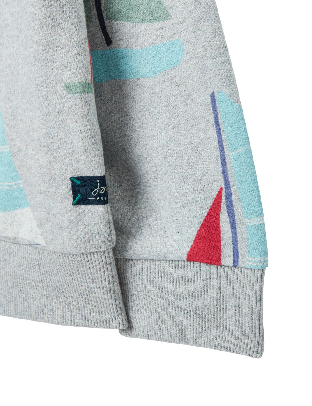 Pure Cotton Boat Print Half Zip Sweatshirt (2-8 Yrs) image 4