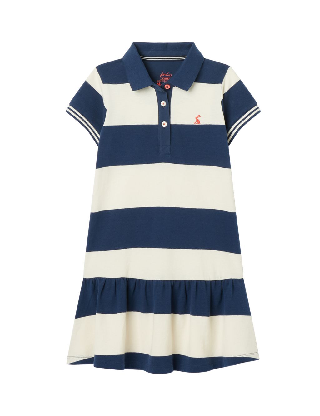 Pure Cotton Striped Tiered Polo Dress (2-12 Yrs) image 1