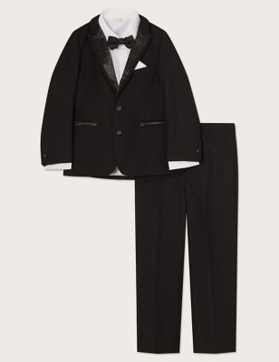 Monsoon Boy's 4pc Tuxedo Suit Outfit (6 Mths-15 Yrs) - Black Mix, Black Mix