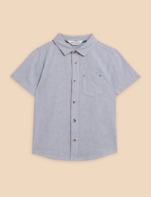 White Stuff Boy's Pure Cotton Shirt (3-10 Yrs) - 3-4 Y - Blue Mix, Blue Mix