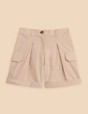 White Stuff Girl's Pure Cotton Cargo Shorts (3-10 Yrs) - 3-4 Y - Natural, Natural
