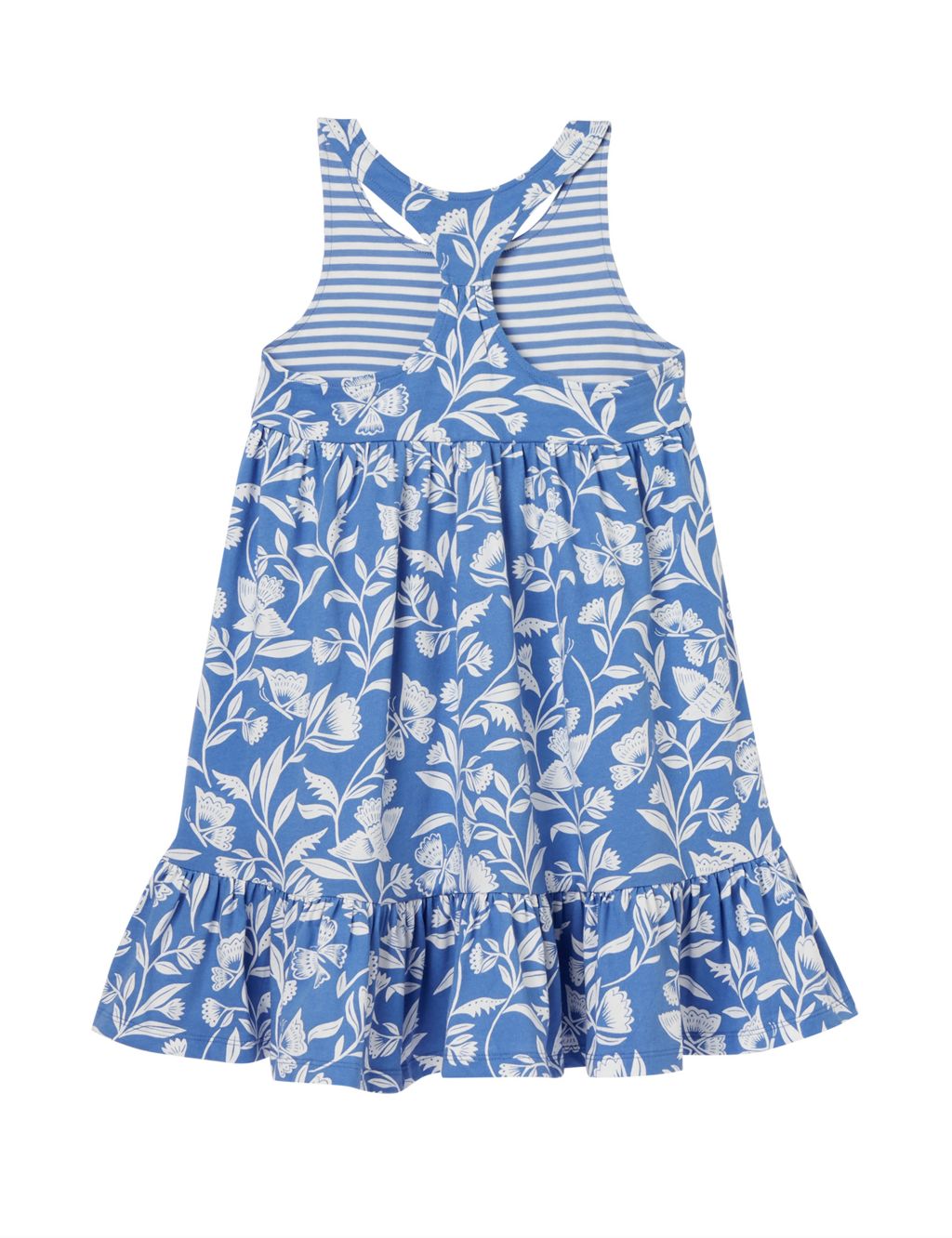 Pure Cotton Floral Tiered Dress (2-12 Years) image 3
