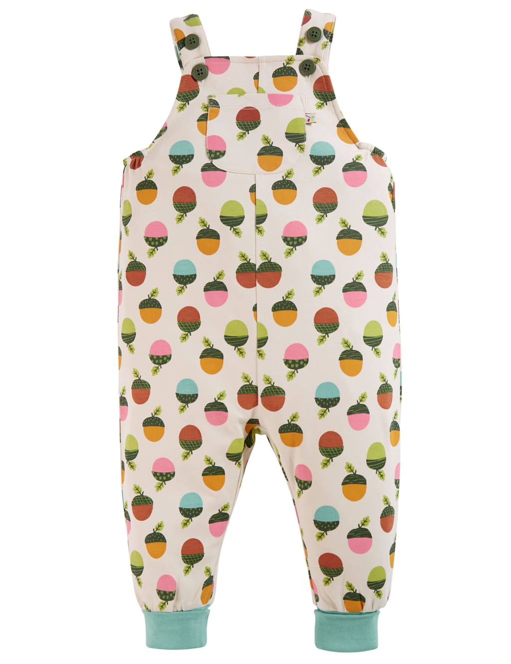 Organic Cotton Acorn Print Dungarees (0-4 Yrs) image 1