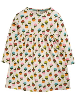 Frugi Girls Organic Cotton Acorn Print Dress (0-10 Yrs) - 0-3 M - Multi, Multi