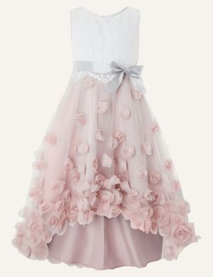 Monsoon Girl's Floral Occasion Dress (3-15 Yrs) - 12-13 - Light Pink, Light Pink