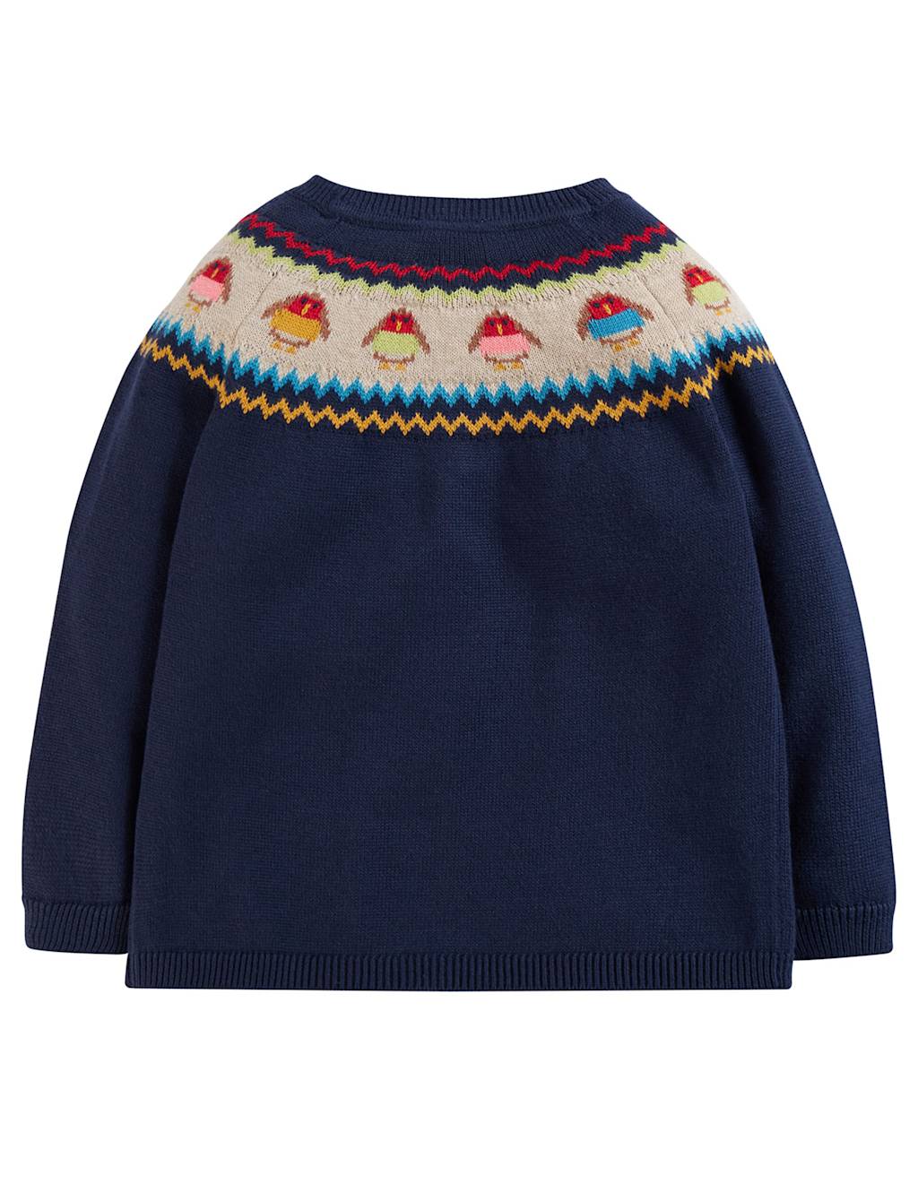 Organic Cotton Robin Fair Isle Cardigan (0-10 Yrs) image 2