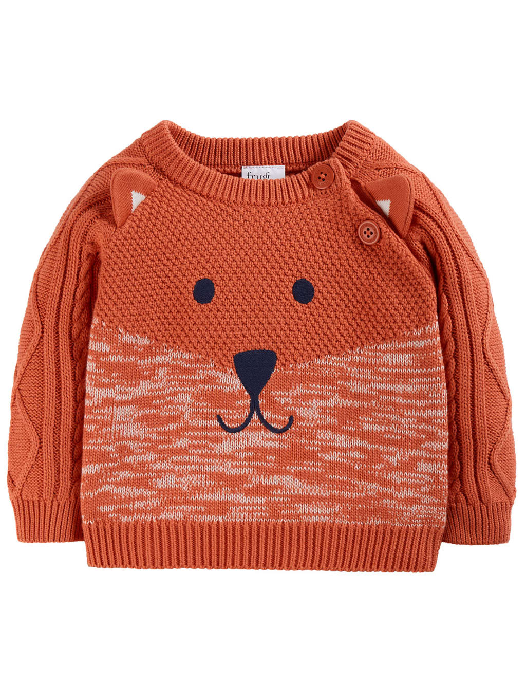 Organic Cotton Knitted Fox Jumper (0-4 Yrs) image 1