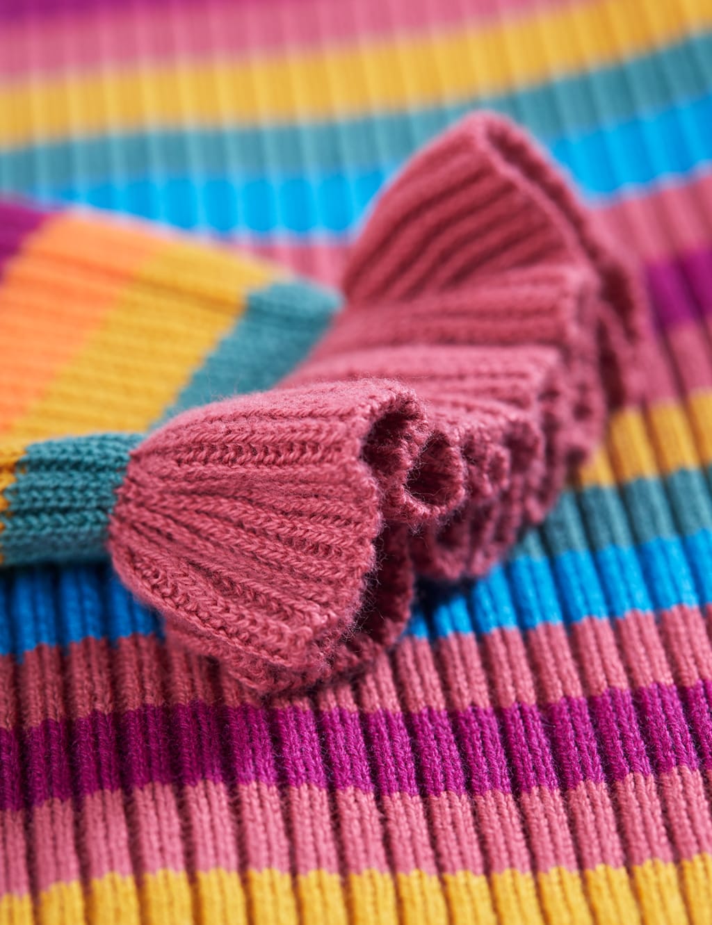 Organic Cotton Ribbed Striped Jumper (2-10 Yrs) image 3