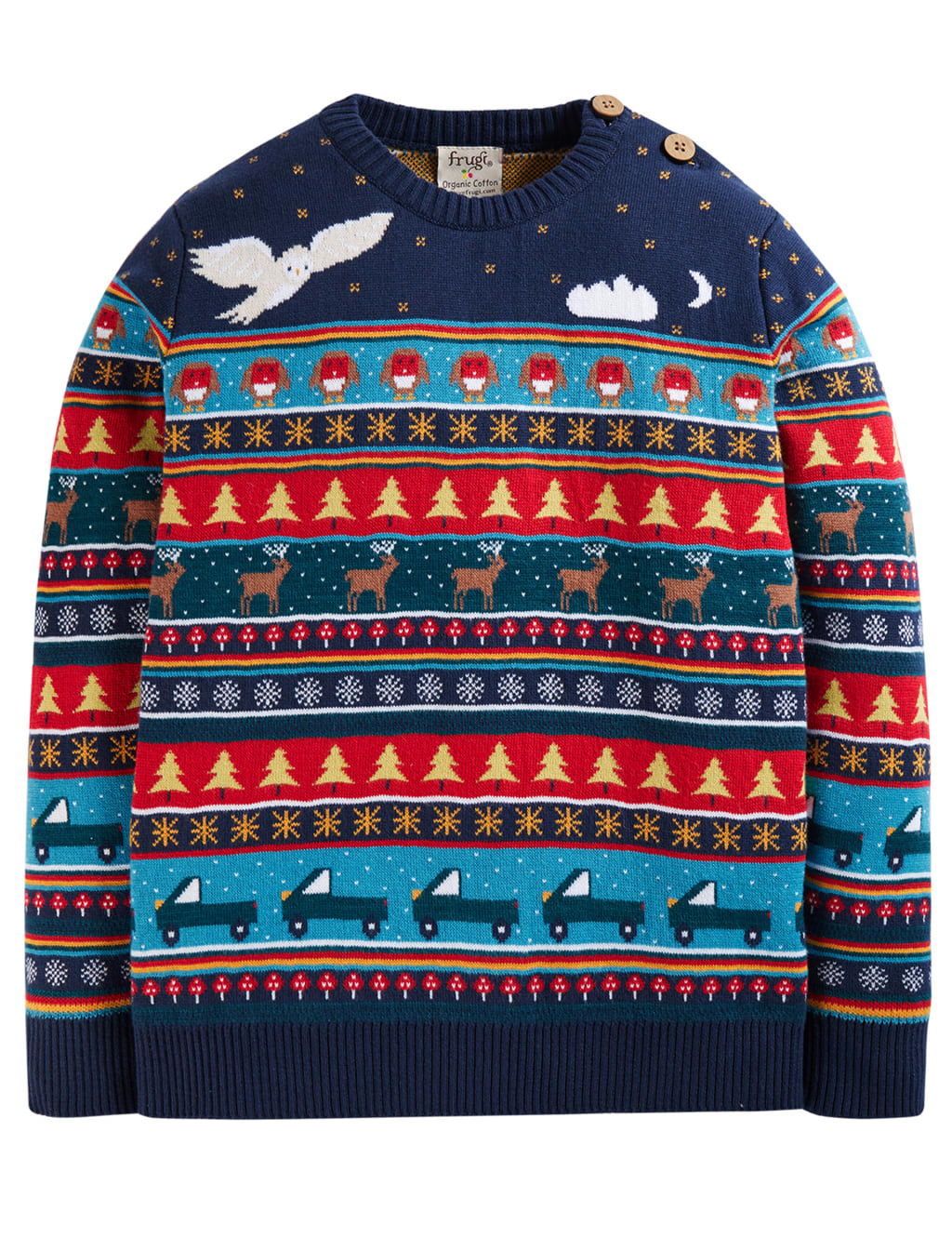 Organic Cotton Fair Isle Christmas Jumper (0-10 Yrs) image 1