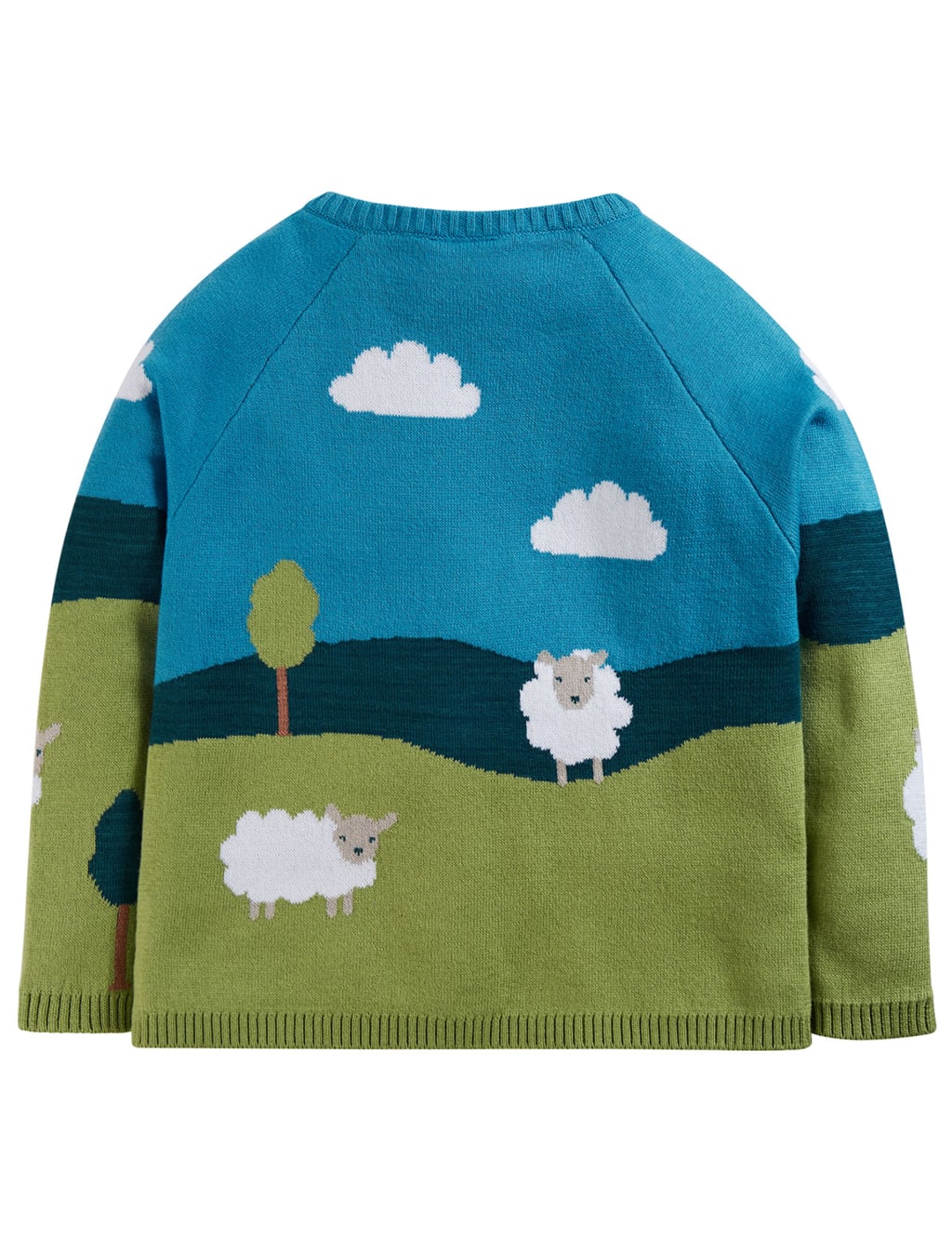 Organic Cotton Knitted Sheep Cardigan (0-4 Yrs) image 2