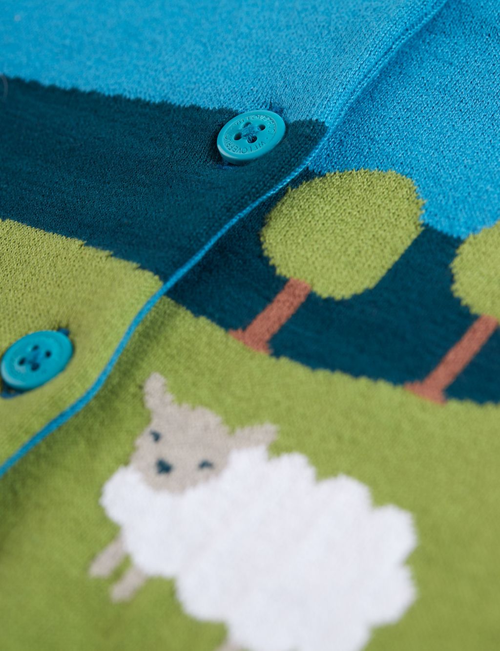 Organic Cotton Knitted Sheep Cardigan (0-4 Yrs) image 3