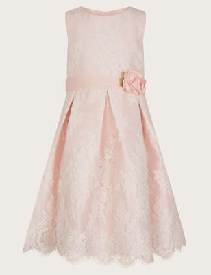 Monsoon Girl's Floral Lace Occasion Dress (3-15 Yrs) - 9y - Pink, Pink