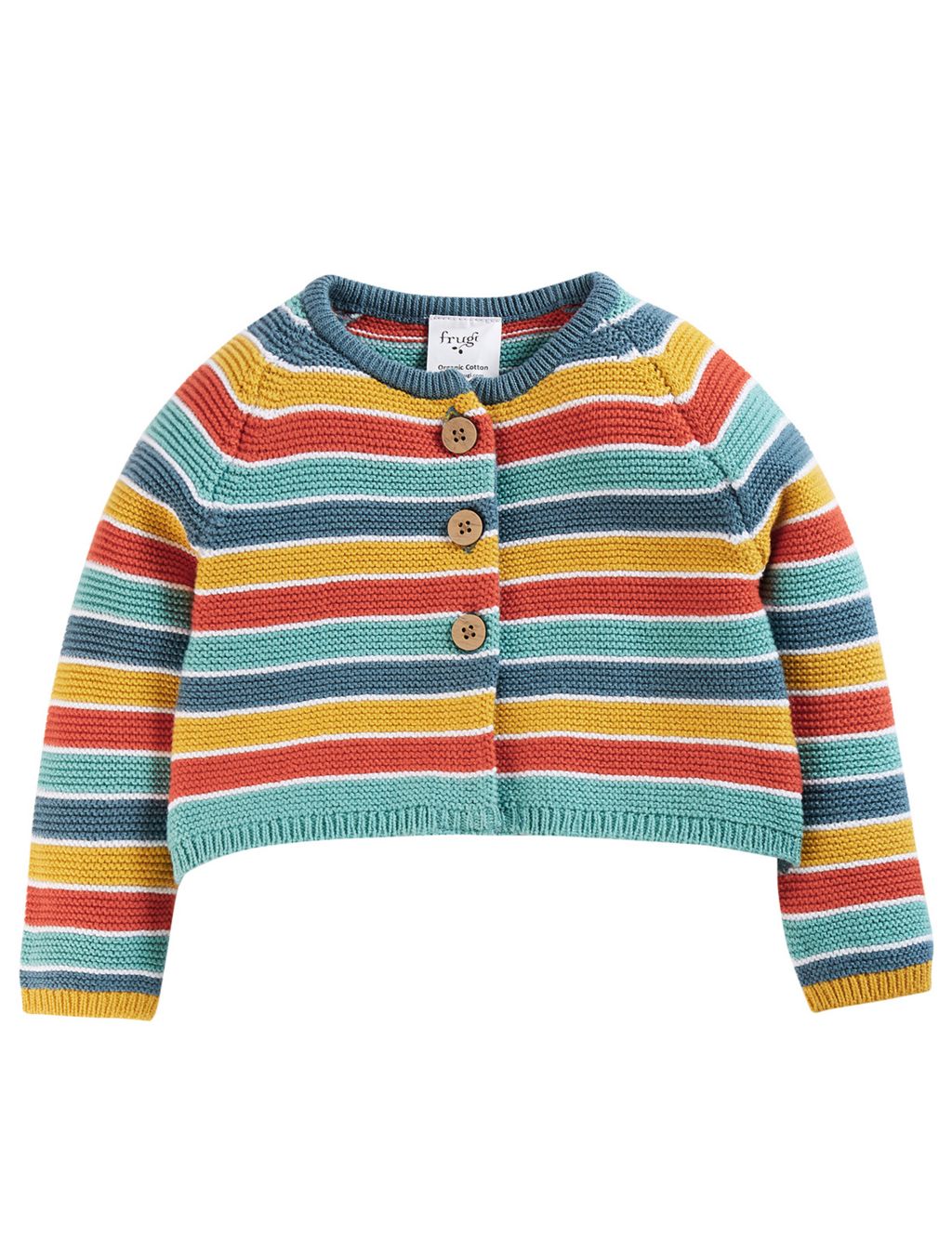 Organic Cotton Striped Knitted Cardigan (0-4 Yrs) image 1