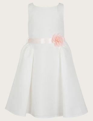 Monsoon Girl's Bow Detail Occasion Dress (3-13 Yrs) - 11y - Ivory, Ivory