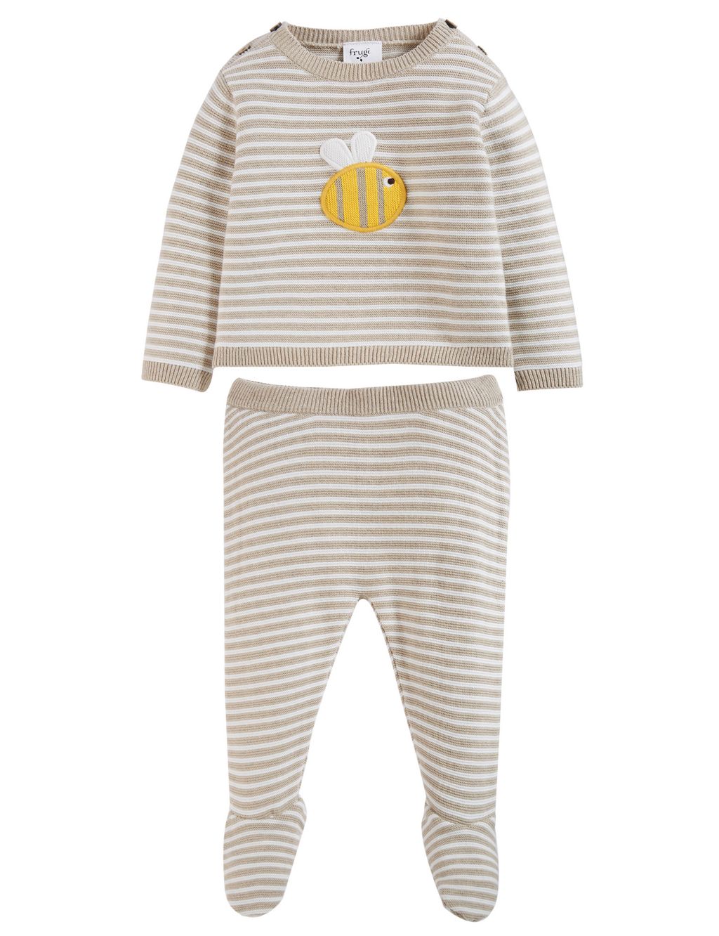 2pc Organic Cotton Striped Knitted Outfit (7lbs-4 Yrs) image 1