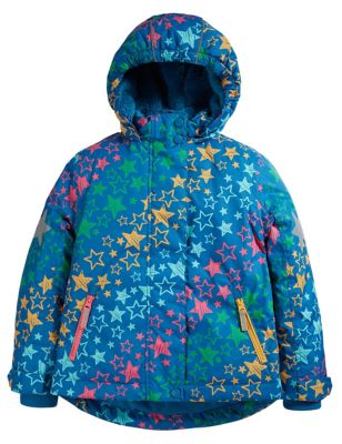Frugi Girls Hooded Padded Star Print Snow & Ski Jacket (1-10 Yrs) - 1-2Y - Multi, Multi