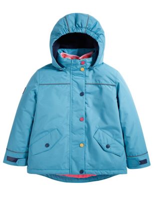 Frugi Girl's 3-in-1 Hooded Padded Raincoat (1-10 Yrs) - 4-5 Y - Blue, Blue