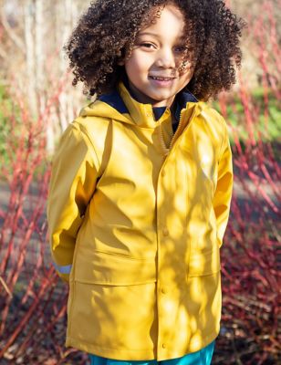 Frugi Girls Hooded Raincoat (1-10 Yrs) - 6-7 Y - Yellow, Yellow