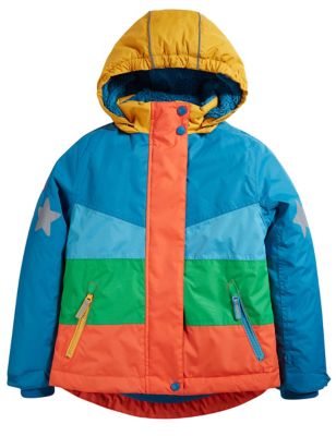 Frugi Boys Hooded Striped Snow & Ski Jacket (1-10 Yrs) - 1-2Y - Multi, Multi