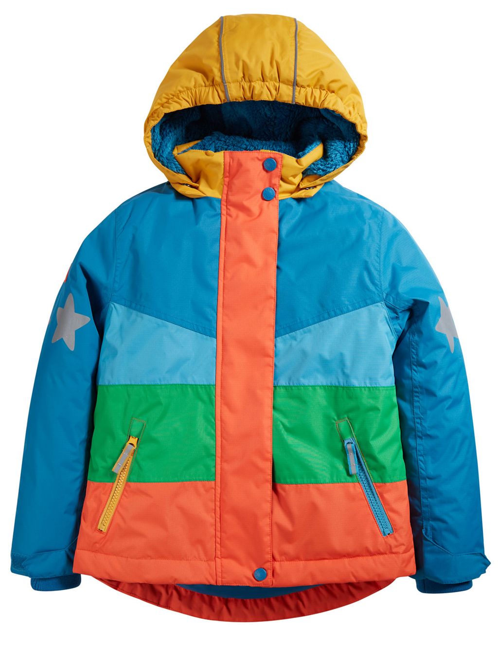 Hooded Striped Snow & Ski Jacket (1-10 Yrs) image 1