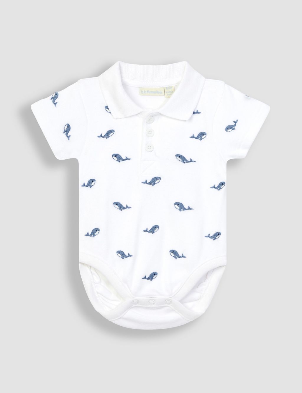 Pure Cotton Whale Embroidered Bodysuit (0-3 Yrs)