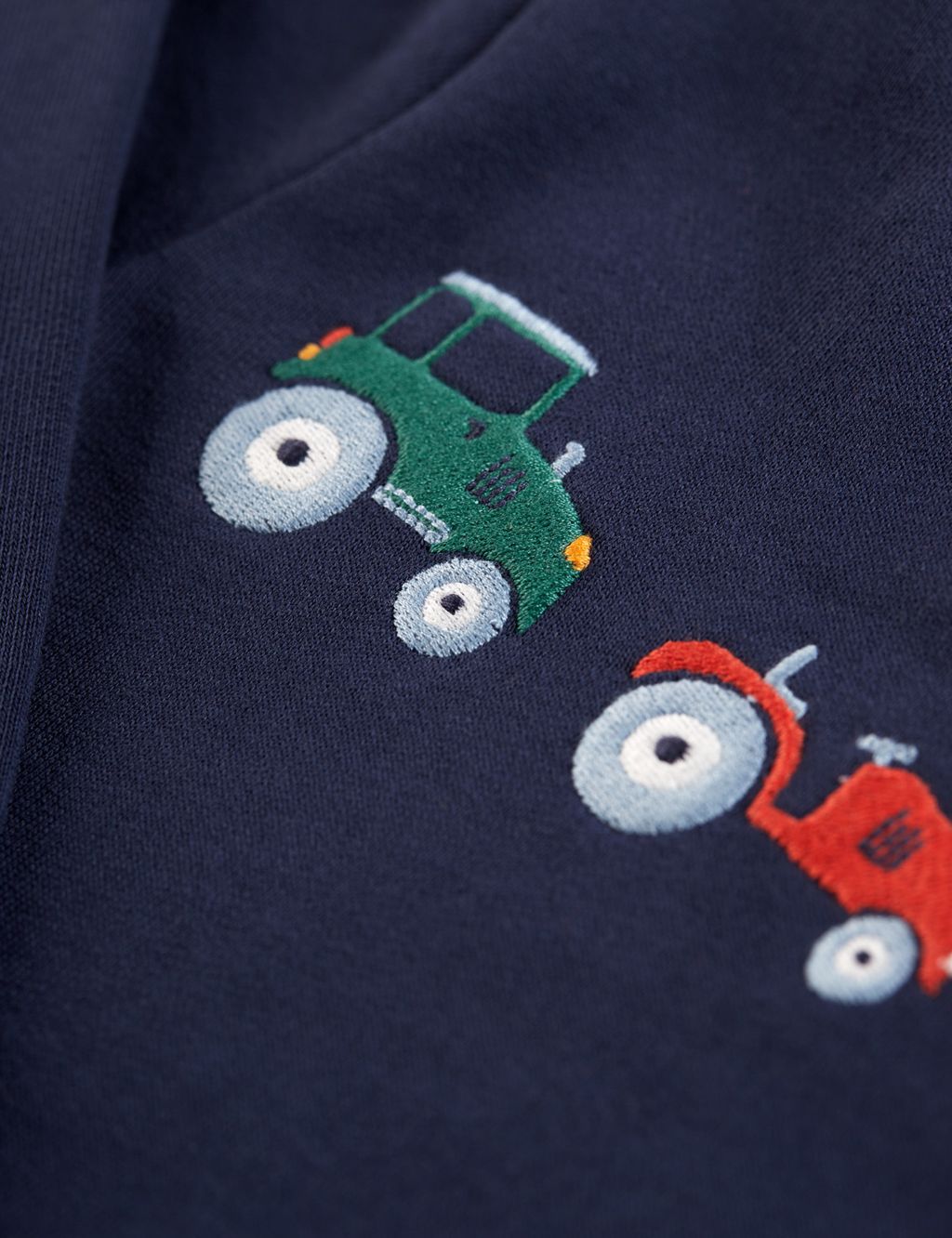 Organic Cotton Tractor Embroidered Jumper (0-4 Yrs) image 3