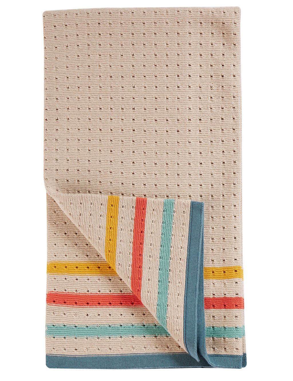 Organic Cotton Knitted Striped Shawl image 1