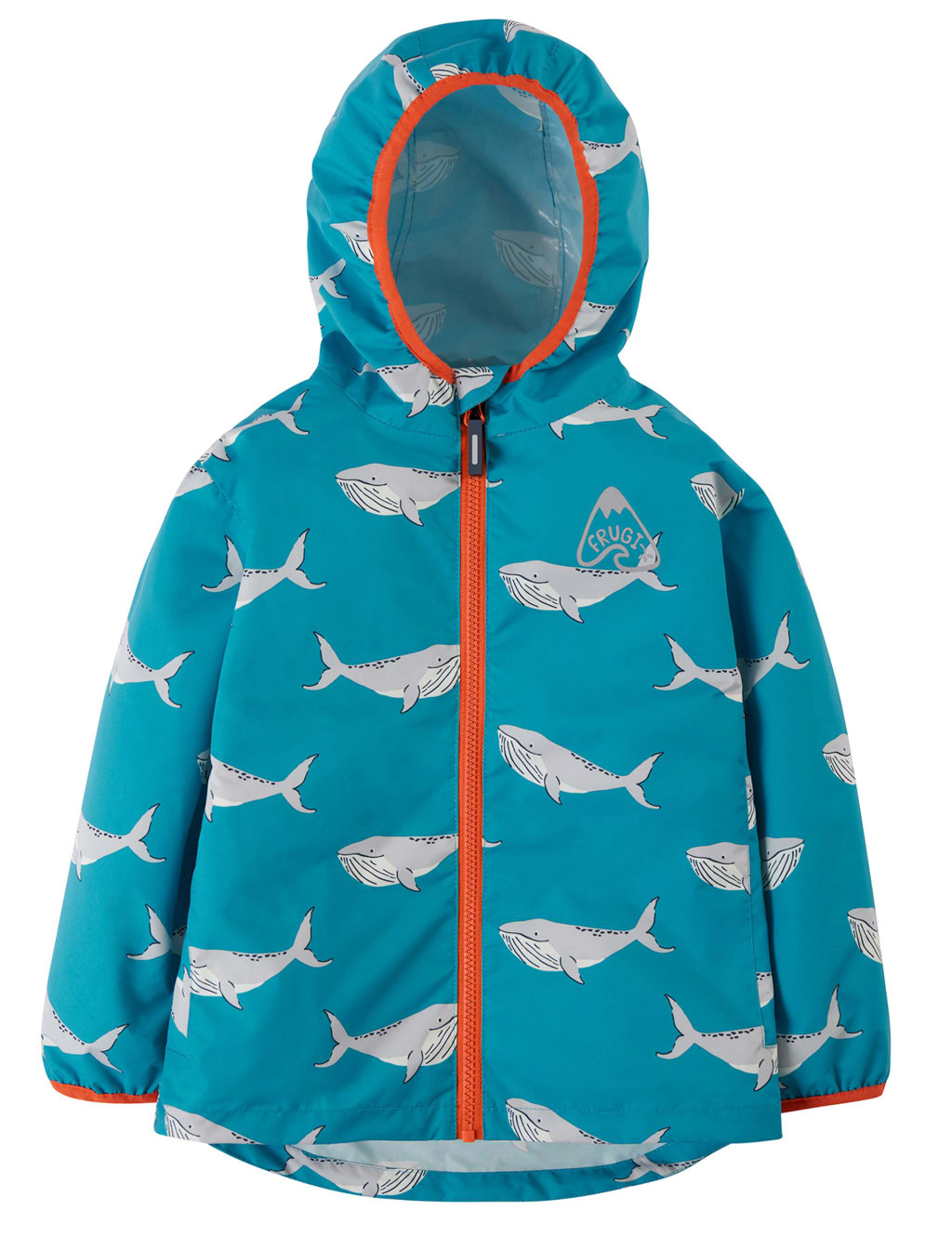 Lightweight Whale Print Hooded Raincoat (1-8 Yrs) image 2