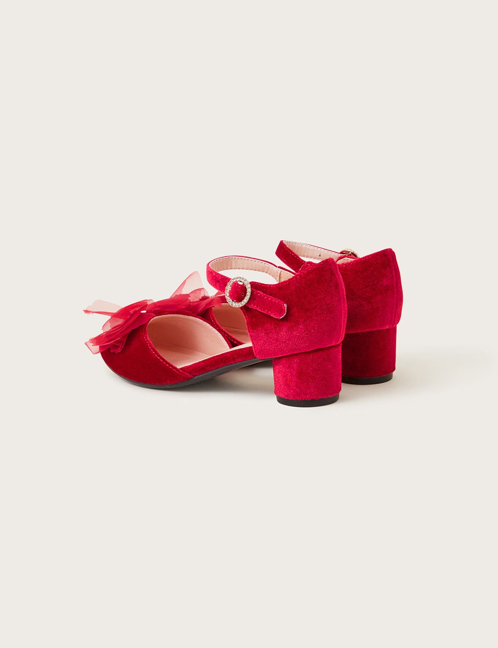 Kids' Velvet Bow Party Shoes (7 Small-4 Large) image 3