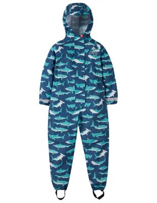 Frugi Boy's Tropical Puddlesuit (6 Months - 8 Years) - 6-7 Y - Navy, Navy