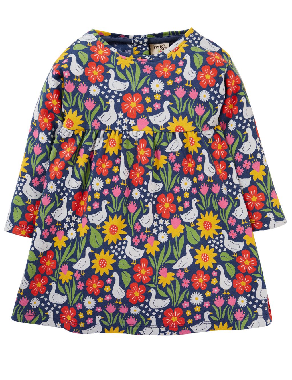 Organic Cotton Floral & Ducks Dress (0-4 Yrs)