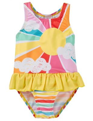 Frugi Girl's Sunshine Swimsuit (0-4 Yrs) - 3-4 Y - Multi, Multi