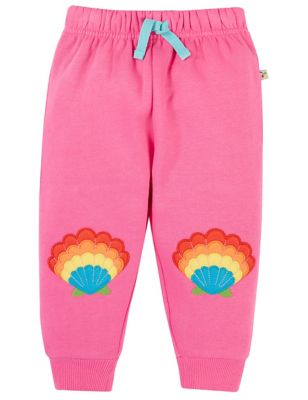Frugi Girl's Organic Cotton Shell Joggers (0-4 Yrs) - 3-4 Y - Pink, Pink