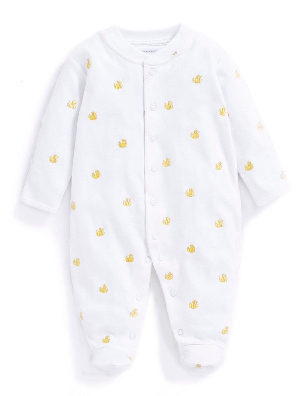 Pure Cotton Duck Embroidered Sleepsuit (6½lbs-9 Mths)