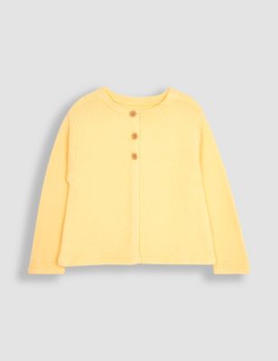 Jojo Maman Bb Girl's Pure Cotton Cardigan (6 Mths-5 Yrs) - 4-5 Y - Yellow, Yellow