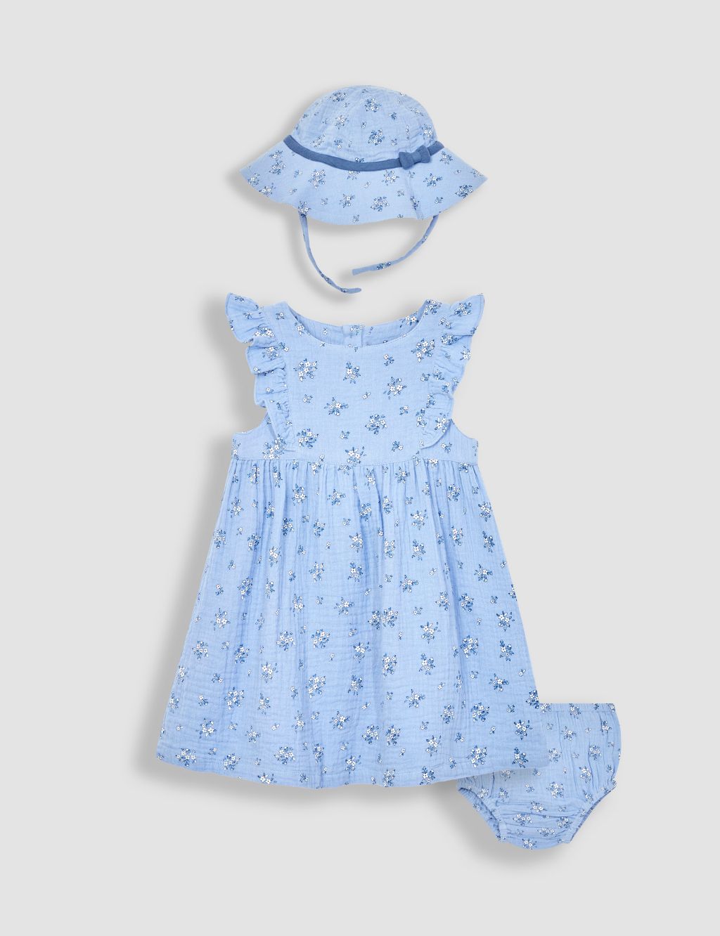 Pure Cotton Floral Dress & Hat Outfit (0 Mths-7 Yrs)