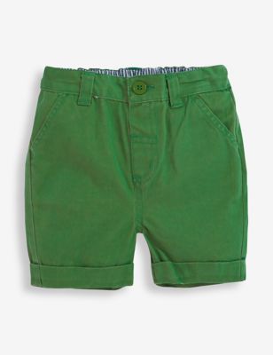 Jojo Maman Bebe Boys Pure Cotton Chino Shorts (6 Mths-6 Yrs) - 4-5 Y - Green, Green